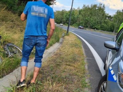 Pijany bytomianin podróżował na rowerze po DK88 w Zabrzu
