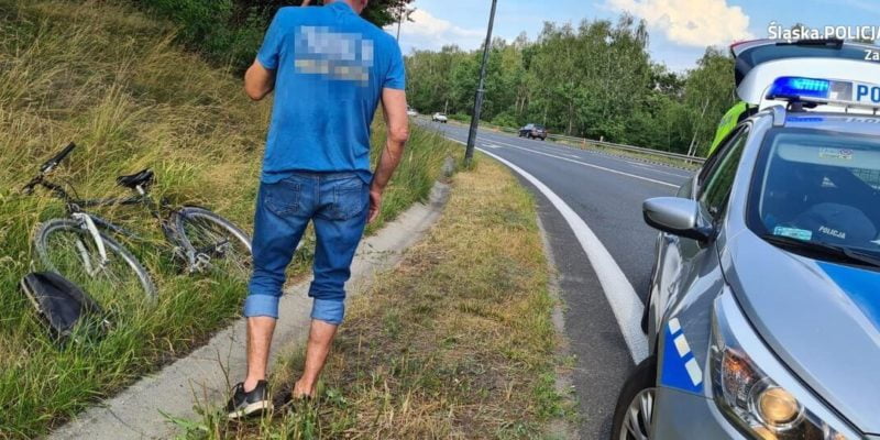 Pijany bytomianin podróżował na rowerze po DK88 w Zabrzu