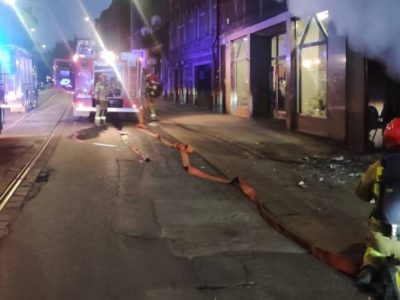 Pożar lokalu użytkowego przy ulicy Piekarskiej w Bytomiu