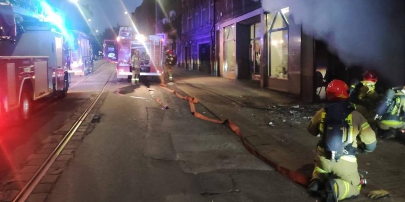 Pożar lokalu użytkowego przy ulicy Piekarskiej w Bytomiu