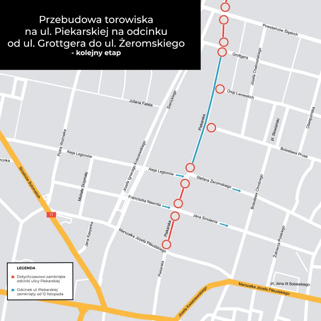 Reorganizacja ruchu związana z przebudową ulicy Piekarskiej. Od kiedy?