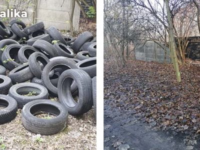 Usunięto opony z dzikiego wysypiska śmieci w Bytomiu